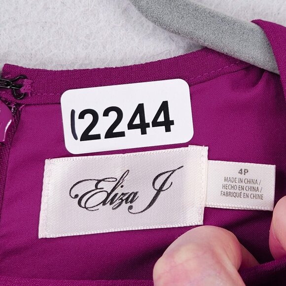 Eliza J Dress Womens 4 Petite Purple Pink Bell Sleeve A Line Flare Classic NEW - Picture 9 of 14